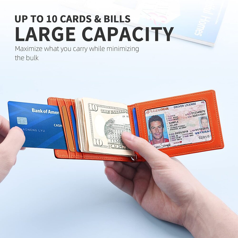 5503 Wallet -6 Slots ID Window- Wallets-Slim Wallet Classic Spring Money - Picture 3 of 7